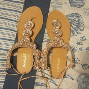 NWOT Lace Up Sandals